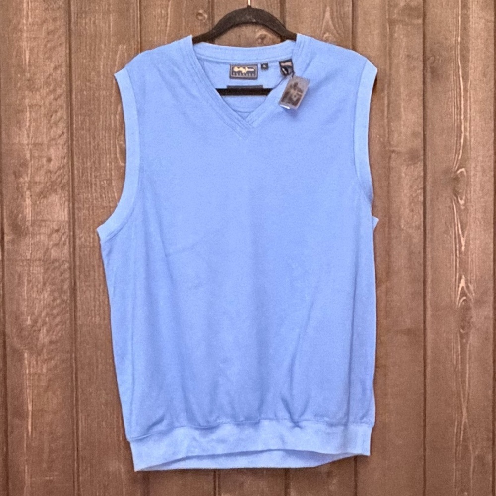 Bobby Jones Players Vest Men's XL Blue V-Neck Pullover Peruvian Pima Cotton NWT